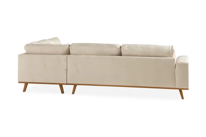 Copenhagen 4-sits Högervänd L-formad Schäslongsoffa i Sammet - Beige - Products - Möbler - Soffa - Divansoffa & schäslongsoffa - 4 sits soffa med divan