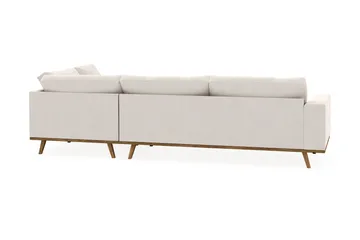 Copenhagen 4-sits Högervänd L-formad Schäslongsoffa i Sammet - Krämvit - Products - Möbler - Soffa - Divansoffa & schäslongsoffa - 4 sits soffa med divan