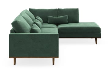 Copenhagen 4-sits Högervänd L-formad Schäslongsoffa i Sammet - Mörkgrön - Products - Möbler - Soffa - Divansoffa & schäslongsoffa - 4 sits soffa med divan