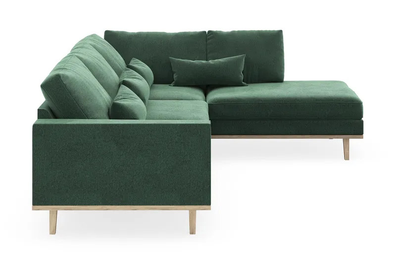 Copenhagen 4-sits Högervänd L-formad Schäslongsoffa i Sammet - Mörkgrön - Products - Möbler - Soffa - Divansoffa & schäslongsoffa - 4 sits soffa med divan