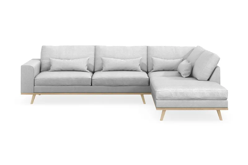 Copenhagen 4-sits Högervänd L-formad Schäslongsoffa i Tyg - Ljusgrå - Products - Möbler - Soffa - Divansoffa & schäslongsoffa - 4 sits soffa med divan