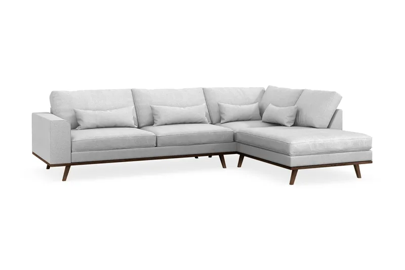 Copenhagen 4-sits Högervänd L-formad Schäslongsoffa i Tyg - Ljusgrå - Products - Möbler - Soffa - Divansoffa & schäslongsoffa - 4 sits soffa med divan