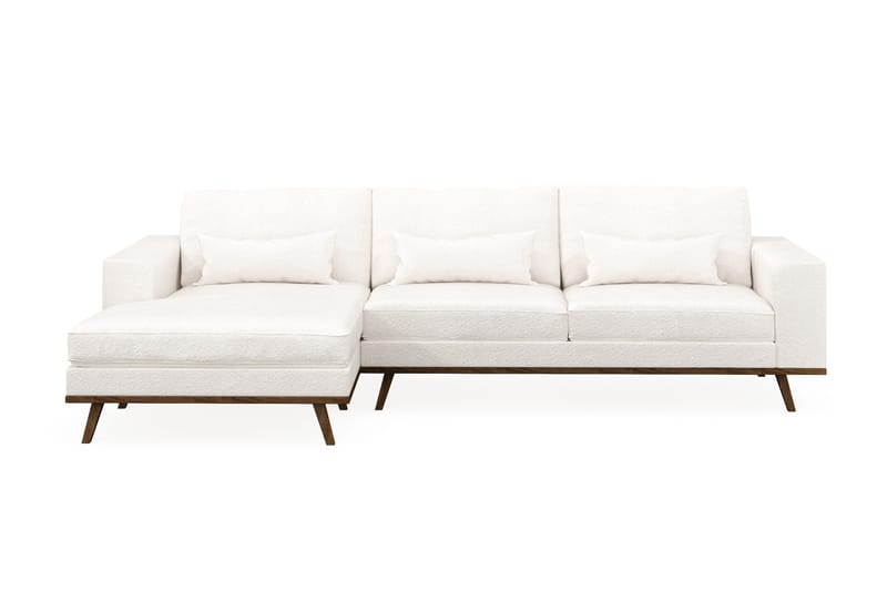 Copenhagen 4-sits Vänstervänd L-formad Divansoffa i Bouclé - Vit - Products - Möbler - Soffa - Divansoffa & schäslongsoffa - 4 sits soffa med divan