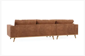 Copenhagen 4-sits Vänstervänd L-formad Divansoffa i Konstläder - Brun - Products - Möbler - Soffa - Divansoffa & schäslongsoffa - 4 sits soffa med divan