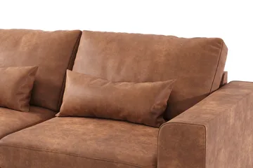 Copenhagen 4-sits Vänstervänd L-formad Divansoffa i Konstläder - Brun - Products - Möbler - Soffa - Divansoffa & schäslongsoffa - 4 sits soffa med divan