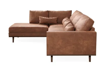 Copenhagen 4-sits Vänstervänd L-formad Divansoffa i Konstläder - Brun - Products - Möbler - Soffa - Divansoffa & schäslongsoffa - 4 sits soffa med divan