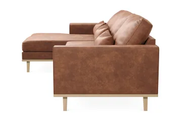 Copenhagen 4-sits Vänstervänd L-formad Divansoffa i Konstläder - Brun - Products - Möbler - Soffa - Divansoffa & schäslongsoffa - 4 sits soffa med divan