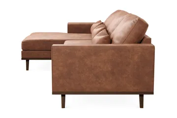 Copenhagen 4-sits Vänstervänd L-formad Divansoffa i Konstläder - Brun - Products - Möbler - Soffa - Divansoffa & schäslongsoffa - 4 sits soffa med divan