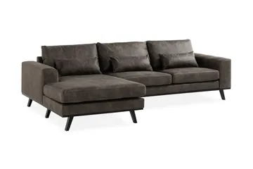 Copenhagen 4-sits Vänstervänd L-formad Divansoffa i Konstläder - Mörkgrå - Products - Möbler - Soffa - Divansoffa & schäslongsoffa - 4 sits soffa med divan