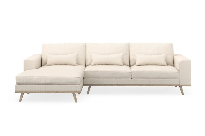 Copenhagen 4-sits Vänstervänd L-formad Divansoffa i Manchester - Beige - Products - Möbler - Soffa - Divansoffa & schäslongsoffa - 4 sits soffa med divan