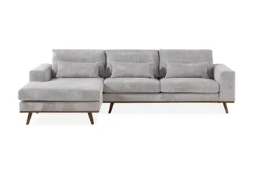Copenhagen 4-sits Vänstervänd L-formad Divansoffa i Manchester - Ljusgrå - Products - Möbler - Soffa - Divansoffa & schäslongsoffa - 4 sits soffa med divan
