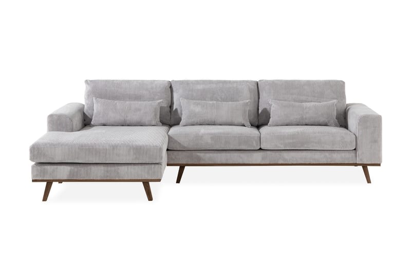 Copenhagen 4-sits Vänstervänd L-formad Divansoffa i Manchester - Ljusgrå - Products - Möbler - Soffa - Divansoffa & schäslongsoffa - 4 sits soffa med divan