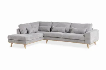 Copenhagen 4-sits Vänstervänd L-formad Divansoffa i Manchester - Ljusgrå - Products - Möbler - Soffa - Divansoffa & schäslongsoffa - 4 sits soffa med divan