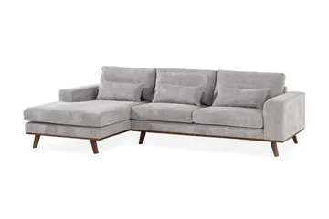 Copenhagen 4-sits Vänstervänd L-formad Divansoffa i Manchester - Ljusgrå - Products - Möbler - Soffa - Divansoffa & schäslongsoffa - 4 sits soffa med divan