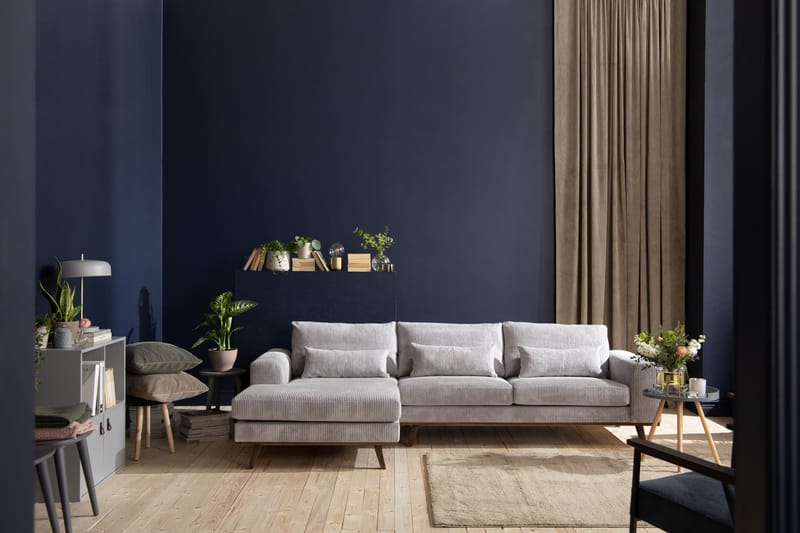 Copenhagen 4-sits Vänstervänd L-formad Divansoffa i Manchester - Ljusgrå - Products - Möbler - Soffa - Divansoffa & schäslongsoffa - 4 sits soffa med divan