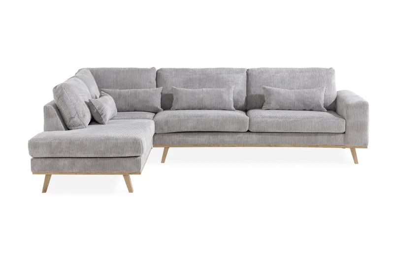 Copenhagen 4-sits Vänstervänd L-formad Divansoffa i Manchester - Ljusgrå - Products - Möbler - Soffa - Divansoffa & schäslongsoffa - 4 sits soffa med divan