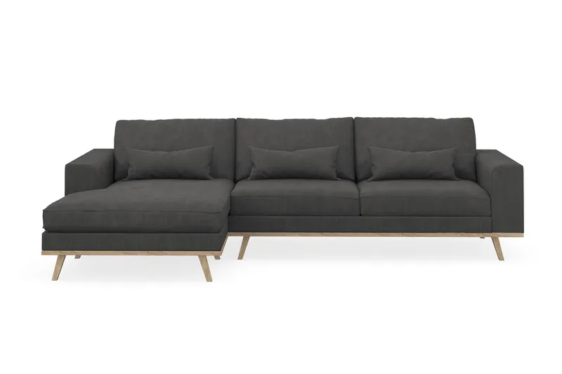 Copenhagen 4-sits Vänstervänd L-formad Divansoffa i Manchester - Mörkgrå - Products - Möbler - Soffa - Divansoffa & schäslongsoffa - 4 sits soffa med divan
