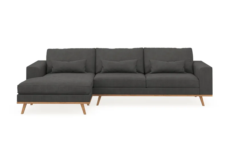 Copenhagen 4-sits Vänstervänd L-formad Divansoffa i Manchester - Mörkgrå - Products - Möbler - Soffa - Divansoffa & schäslongsoffa - 4 sits soffa med divan