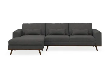 Copenhagen 4-sits Vänstervänd L-formad Divansoffa i Manchester - Mörkgrå - Products - Möbler - Soffa - Divansoffa & schäslongsoffa - 4 sits soffa med divan