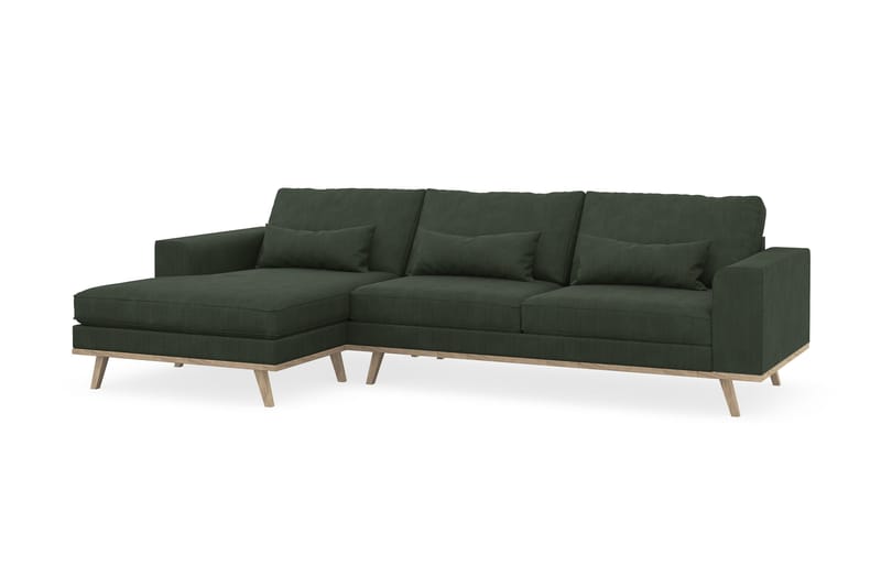 Copenhagen 4-sits Vänstervänd L-formad Divansoffa i Manchester - Mörkgrön - Products - Möbler - Soffa - Divansoffa & schäslongsoffa - 4 sits soffa med divan