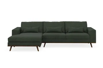 Copenhagen 4-sits Vänstervänd L-formad Divansoffa i Manchester - Mörkgrön - Products - Möbler - Soffa - Divansoffa & schäslongsoffa - 4 sits soffa med divan