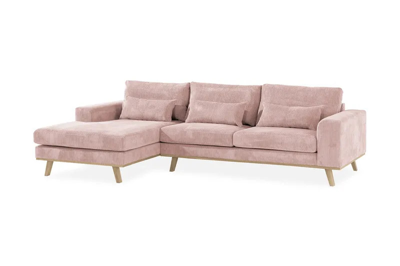 Copenhagen 4-sits Vänstervänd L-formad Divansoffa i Manchester - Rosa - Products - Möbler - Soffa - Divansoffa & schäslongsoffa - 4 sits soffa med divan