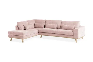 Copenhagen 4-sits Vänstervänd L-formad Divansoffa i Manchester - Rosa - Products - Möbler - Soffa - Divansoffa & schäslongsoffa - 4 sits soffa med divan