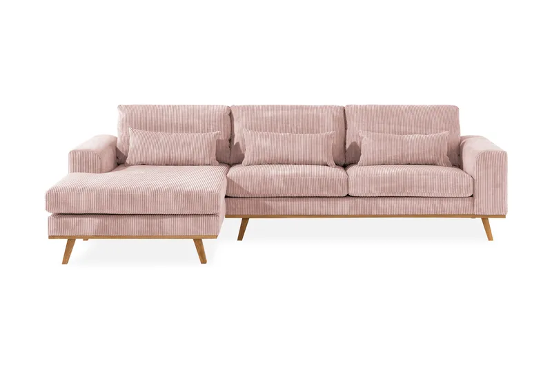 Copenhagen 4-sits Vänstervänd L-formad Divansoffa i Manchester - Rosa - Products - Möbler - Soffa - Divansoffa & schäslongsoffa - 4 sits soffa med divan