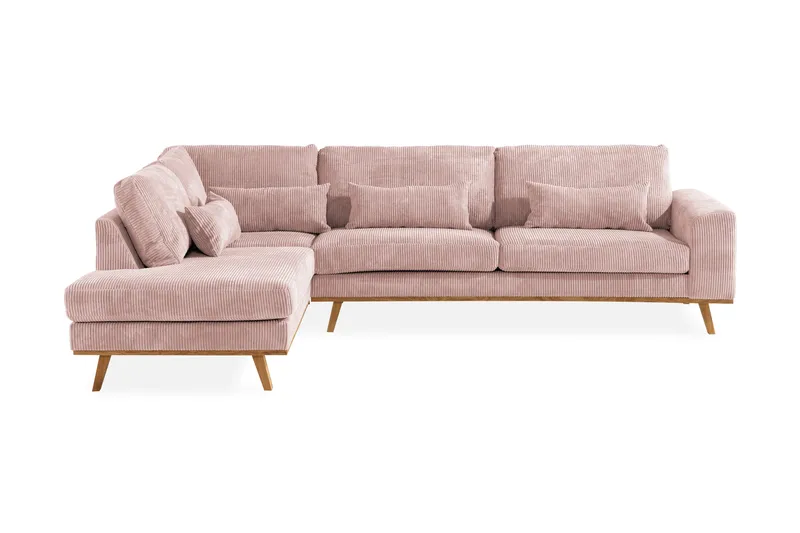 Copenhagen 4-sits Vänstervänd L-formad Divansoffa i Manchester - Rosa - Products - Möbler - Soffa - Divansoffa & schäslongsoffa - 4 sits soffa med divan