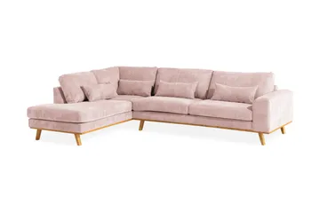 Copenhagen 4-sits Vänstervänd L-formad Divansoffa i Manchester - Rosa - Products - Möbler - Soffa - Divansoffa & schäslongsoffa - 4 sits soffa med divan