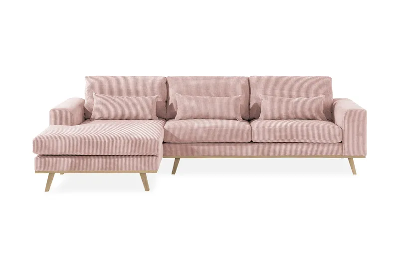 Copenhagen 4-sits Vänstervänd L-formad Divansoffa i Manchester - Rosa - Products - Möbler - Soffa - Divansoffa & schäslongsoffa - 4 sits soffa med divan