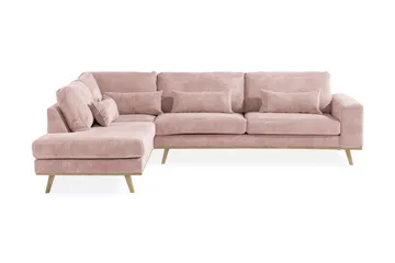 Copenhagen 4-sits Vänstervänd L-formad Divansoffa i Manchester - Rosa - Products - Möbler - Soffa - Divansoffa & schäslongsoffa - 4 sits soffa med divan