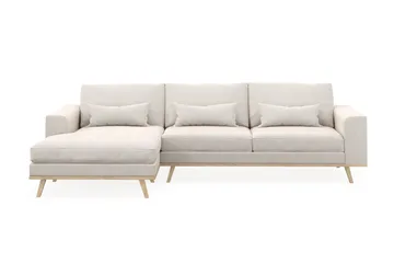 Copenhagen 4-sits Vänstervänd L-formad Divansoffa i Sammet - Krämvit - Products - Möbler - Soffa - Divansoffa & schäslongsoffa - 4 sits soffa med divan