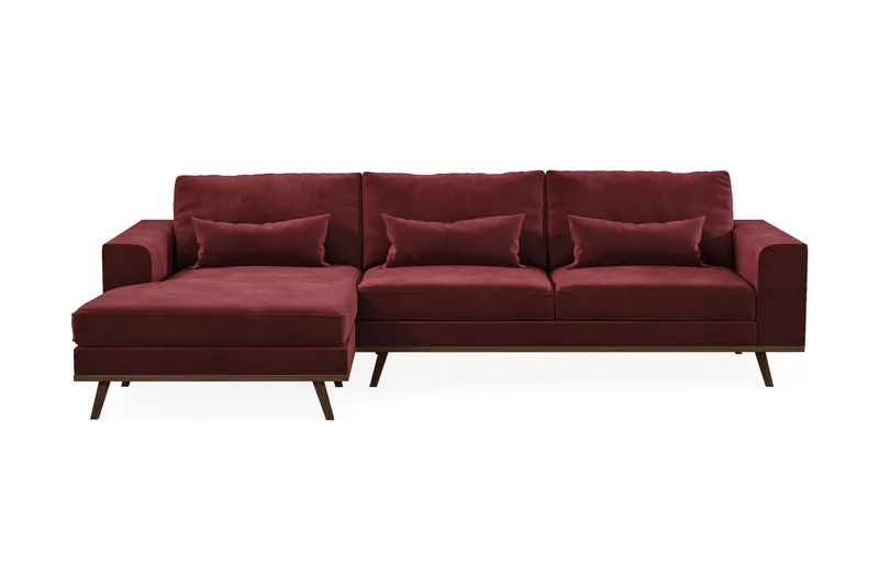 Copenhagen 4-sits Vänstervänd L-formad Divansoffa i Sammet - Lila - Products - Möbler - Soffa - Divansoffa & schäslongsoffa - 4 sits soffa med divan