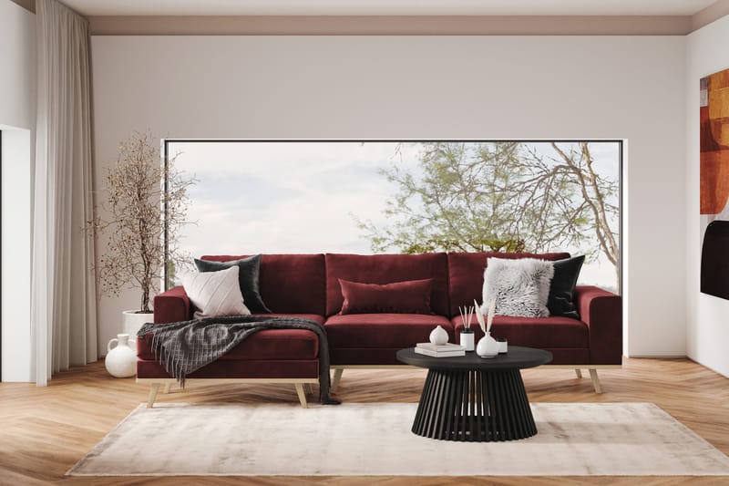 Copenhagen 4-sits Vänstervänd L-formad Divansoffa i Sammet - Lila - Products - Möbler - Soffa - Divansoffa & schäslongsoffa - 4 sits soffa med divan