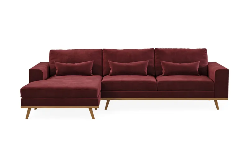 Copenhagen 4-sits Vänstervänd L-formad Divansoffa i Sammet - Lila - Products - Möbler - Soffa - Divansoffa & schäslongsoffa - 4 sits soffa med divan