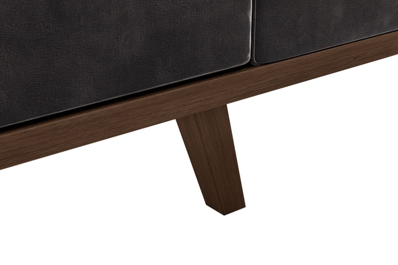 Copenhagen 4-sits Vänstervänd L-formad Divansoffa i Sammet - Mörkgrå - Products - Möbler - Soffa - Divansoffa & schäslongsoffa - 4 sits soffa med divan