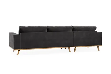 Copenhagen 4-sits Vänstervänd L-formad Divansoffa i Sammet - Mörkgrå - Products - Möbler - Soffa - Divansoffa & schäslongsoffa - 4 sits soffa med divan