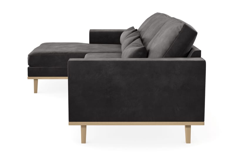 Copenhagen 4-sits Vänstervänd L-formad Divansoffa i Sammet - Mörkgrå - Products - Möbler - Soffa - Divansoffa & schäslongsoffa - 4 sits soffa med divan