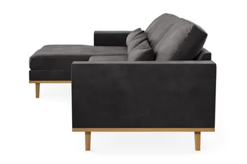 Copenhagen 4-sits Vänstervänd L-formad Divansoffa i Sammet - Mörkgrå - Products - Möbler - Soffa - Divansoffa & schäslongsoffa - 4 sits soffa med divan