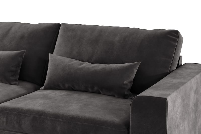 Copenhagen 4-sits Vänstervänd L-formad Divansoffa i Sammet - Mörkgrå - Products - Möbler - Soffa - Divansoffa & schäslongsoffa - 4 sits soffa med divan