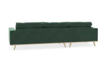 Copenhagen 4-sits Vänstervänd L-formad Divansoffa i Sammet - Mörkgrön - Products - Möbler - Soffa - Divansoffa & schäslongsoffa - 4 sits soffa med divan