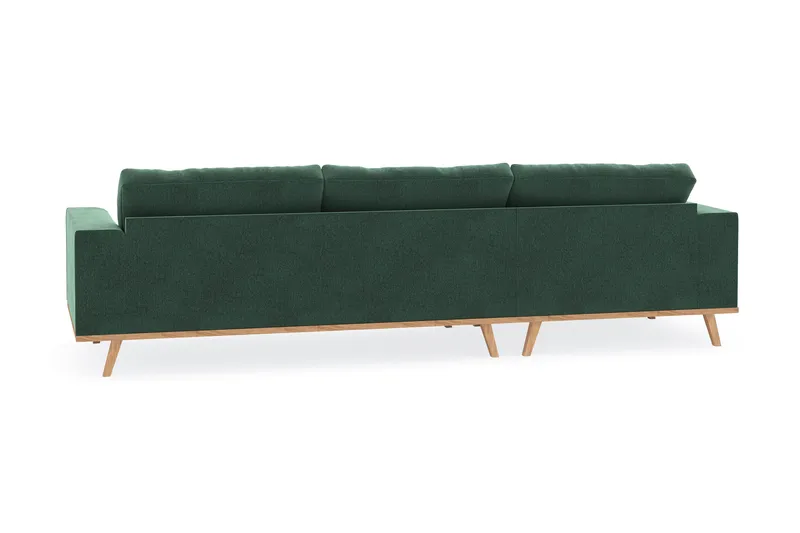 Copenhagen 4-sits Vänstervänd L-formad Divansoffa i Sammet - Mörkgrön - Products - Möbler - Soffa - Divansoffa & schäslongsoffa - 4 sits soffa med divan