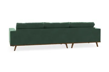 Copenhagen 4-sits Vänstervänd L-formad Divansoffa i Sammet - Mörkgrön - Products - Möbler - Soffa - Divansoffa & schäslongsoffa - 4 sits soffa med divan
