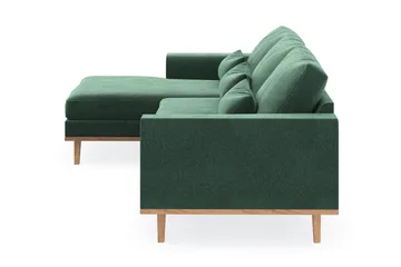Copenhagen 4-sits Vänstervänd L-formad Divansoffa i Sammet - Mörkgrön - Products - Möbler - Soffa - Divansoffa & schäslongsoffa - 4 sits soffa med divan