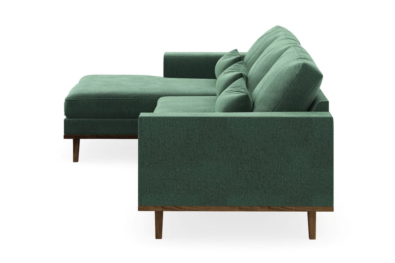 Copenhagen 4-sits Vänstervänd L-formad Divansoffa i Sammet - Mörkgrön - Products - Möbler - Soffa - Divansoffa & schäslongsoffa - 4 sits soffa med divan