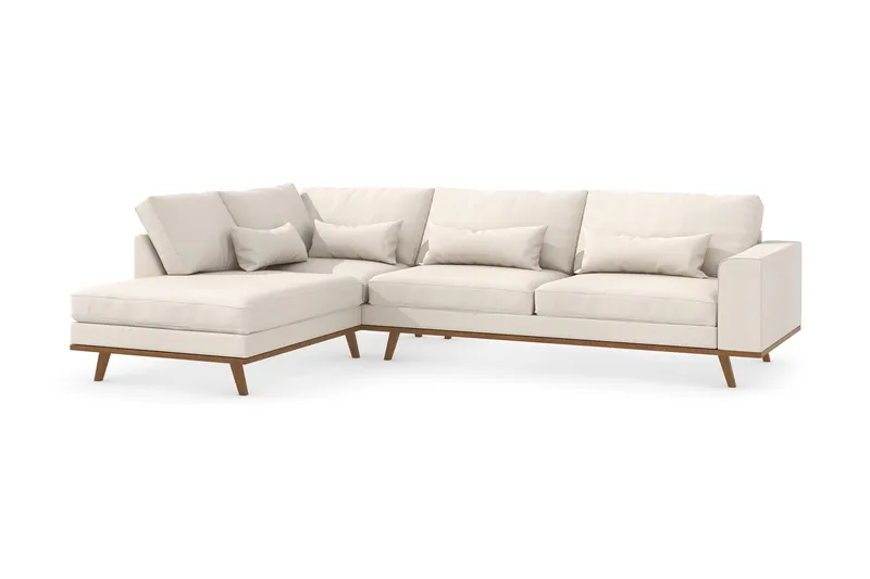 Copenhagen 4-sits Vänstervänd L-formad Divansoffa i Tyg - Beige - Products - Möbler - Soffa - Divansoffa & schäslongsoffa - 4 sits soffa med divan