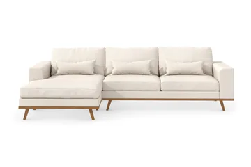 Copenhagen 4-sits Vänstervänd L-formad Divansoffa i Tyg - Beige - Products - Möbler - Soffa - Divansoffa & schäslongsoffa - 4 sits soffa med divan