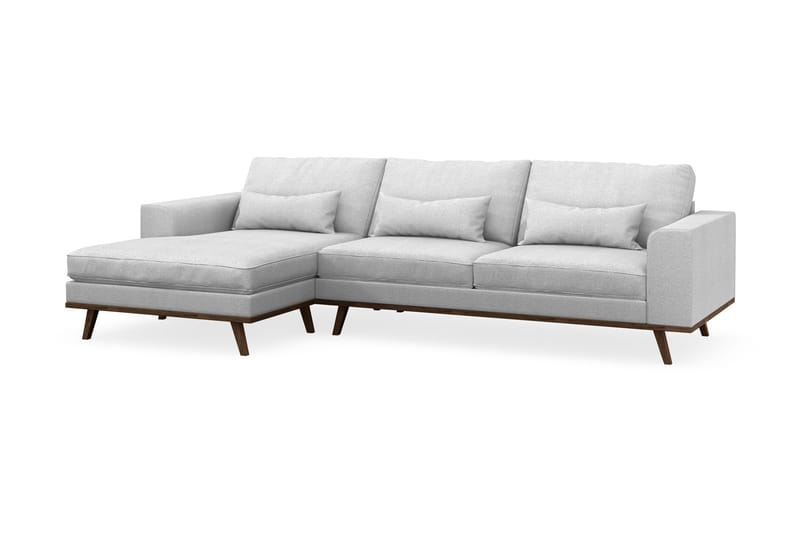 Copenhagen 4-sits Vänstervänd L-formad Divansoffa i Tyg - Ljusgrå - Products - Möbler - Soffa - Divansoffa & schäslongsoffa - 4 sits soffa med divan