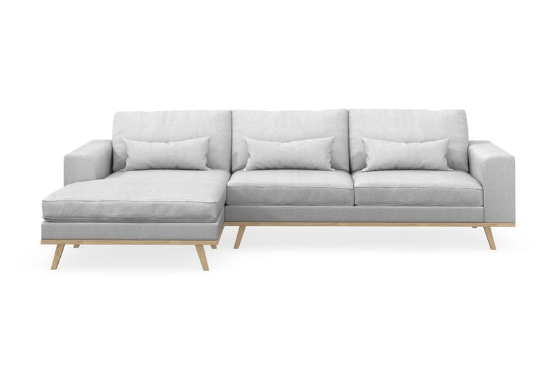 Copenhagen 4-sits Vänstervänd L-formad Divansoffa i Tyg - Ljusgrå - Products - Möbler - Soffa - Divansoffa & schäslongsoffa - 4 sits soffa med divan